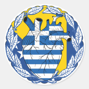 Adesivo Redondo Bósnia Independência Grega Grécia Grega da Bósnia