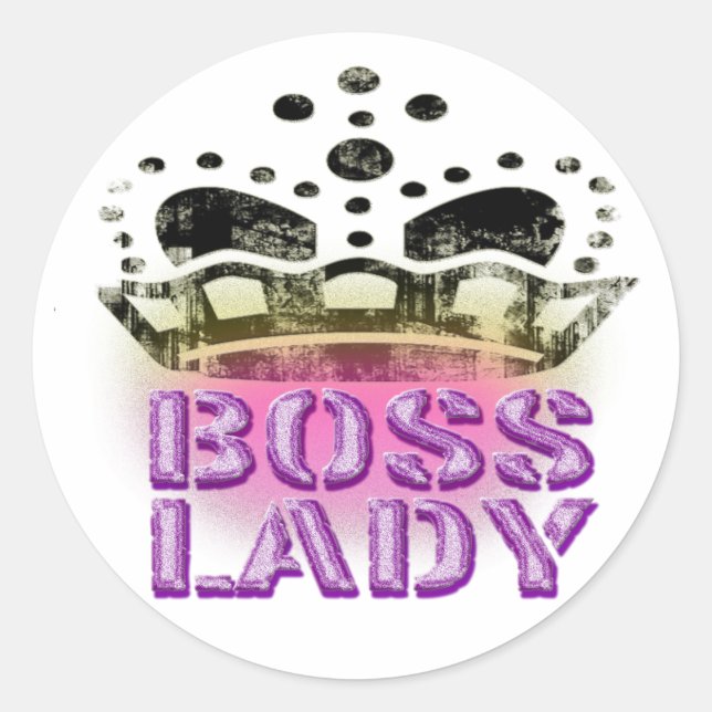 Adesivo Redondo Boss Lady Queen - Grande Coroa (Frente)