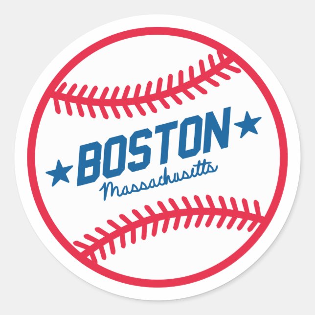 Adesivo Redondo Boston Baseball (Frente)