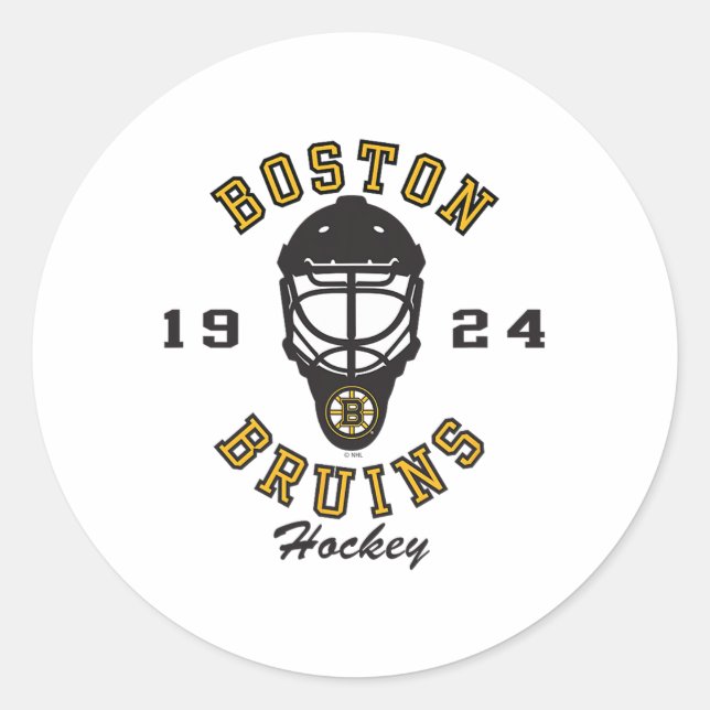 Adesivo Redondo Boston Bruins Hockey Mask Gray Officially Licensed (Frente)