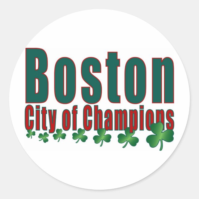 Adesivo Redondo Boston City of Champions (Frente)