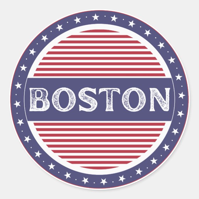 Adesivo Redondo Boston City Pride Emblem – American Identity (Frente)