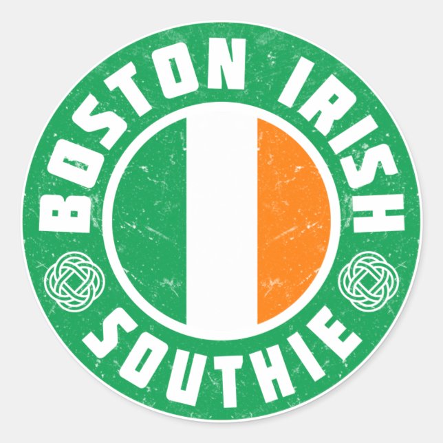 Adesivo Redondo Boston Irish Southie (Frente)