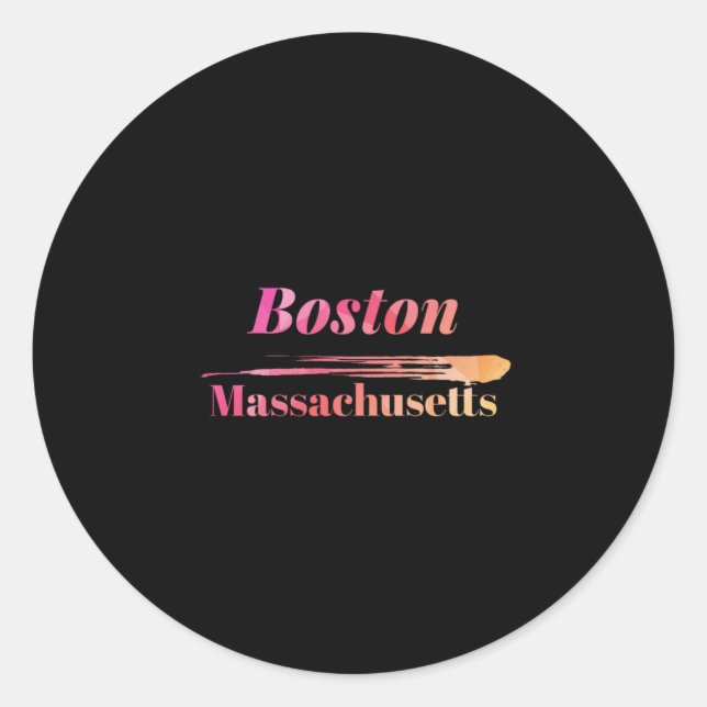 Adesivo Redondo Boston Massachusetts Low Poly (Frente)