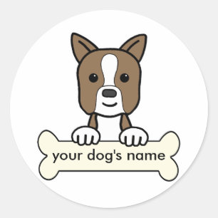 Adesivo Redondo Boston personalizada Terrier