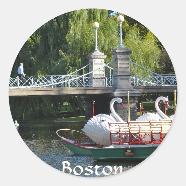 Adesivo Redondo Boston Public Garden Sticker (Frente)