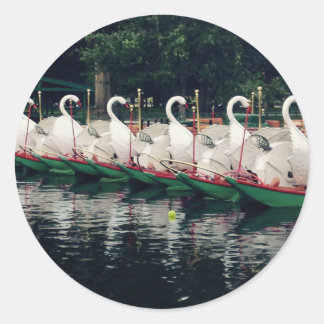 Adesivo Redondo Boston Public Gardens Swan Boats