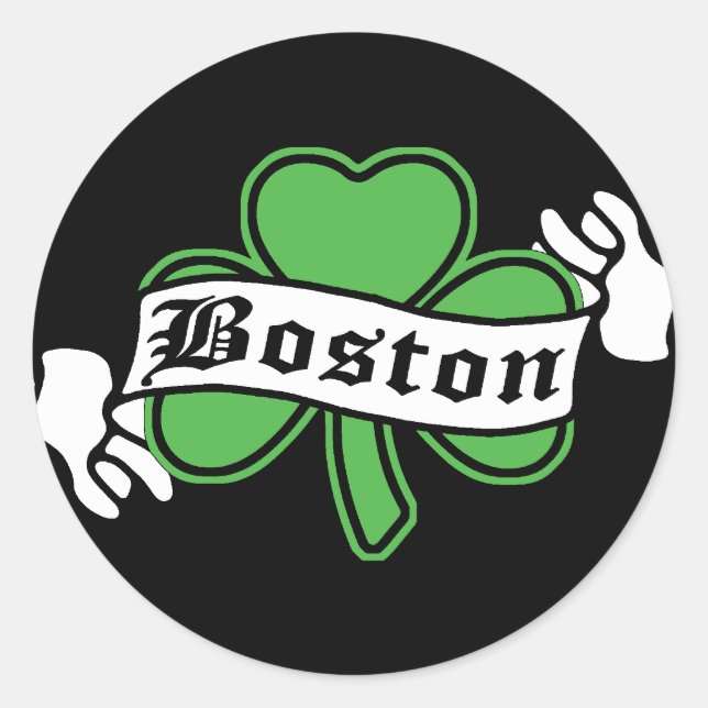Adesivo Redondo Boston Shamrock (Frente)