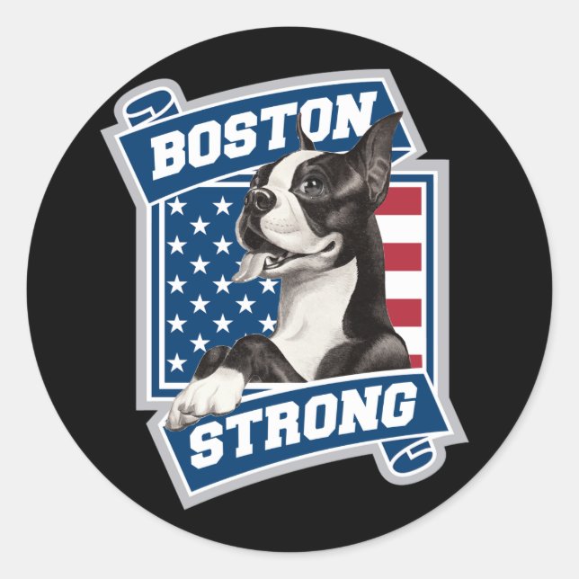 ADESIVO REDONDO BOSTON STRONG TERRIER (Frente)