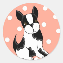 Adesivo Redondo Boston Terrier