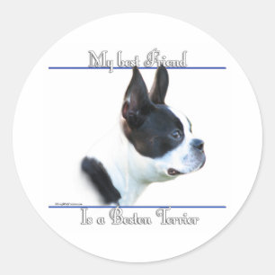 Adesivo Redondo Boston Terrier Best Friend 2 - Sticker