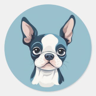Adesivo Redondo Boston Terrier Sticker