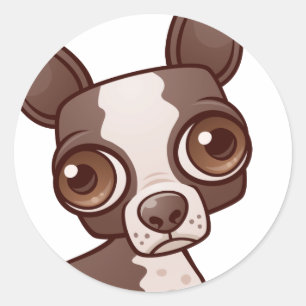 Adesivo Redondo Boston Terrier Sticker