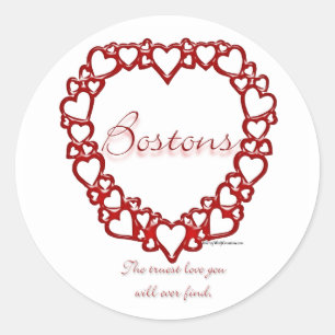 Adesivo Redondo Boston Terrier True Love - Sticker