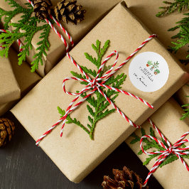 Adesivo Redondo Botânica em Aquarela Minimalista Verde