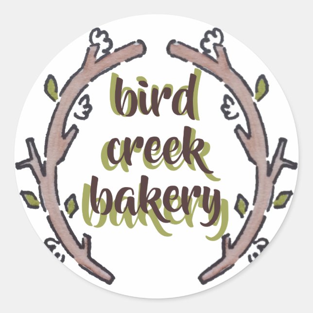 Adesivo Redondo Botânica para Pequenas Empresas (Frente)