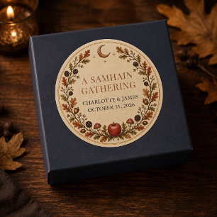 Adesivo Redondo Botânica Personalizada de Samhain Vitoriana