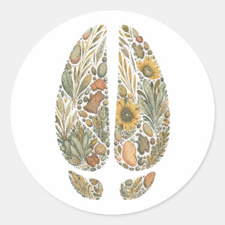 Adesivo Redondo Botanical Bison Hoof Sage Prairie Nature Sticker