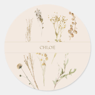 Adesivo Redondo Botanical Collection of Herbs and Plants