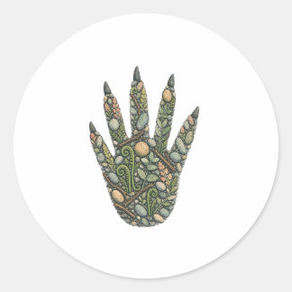 Adesivo Redondo Botanical Raccoon Track Woodland Creek Nature Stic