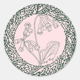 Adesivo Redondo Botanical Seal Sticker