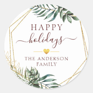 Adesivo Redondo Botânico de Natal específico do cliente