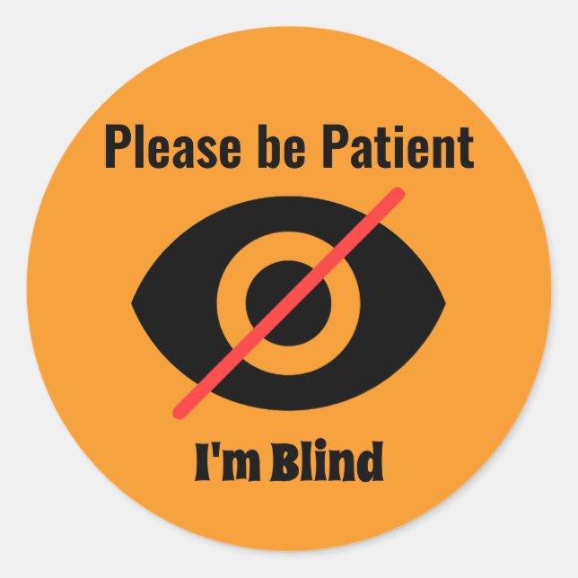 Adesivo Redondo Botão Cego Símbolo (Frente)