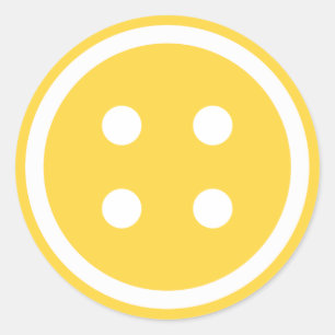 Adesivo Redondo Botão de costura de laranja-acastanhado