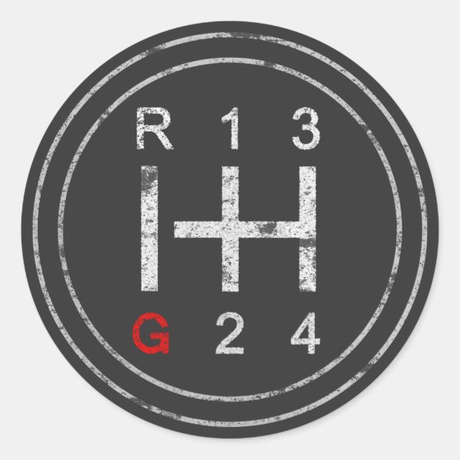 Adesivo Redondo Botão de mudança de velocidades Syncro T3 Vagão cl (Frente)