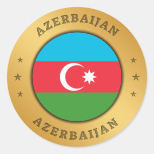 Adesivo Redondo Botão de Sinalizador do Azerbaijão