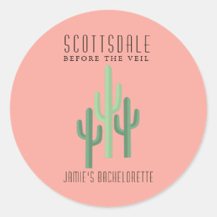 Adesivo Redondo Botão Deserto Cactus Scottsdale Bachelorette