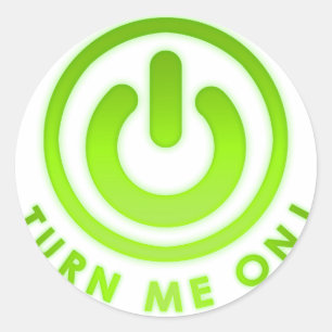 Adesivo Redondo Botão do poder - gire-me sobre