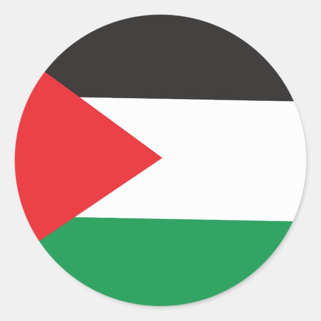 Adesivo Redondo Botão Palestino, Bandeira Palestina Patriótica (Frente)