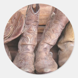 Adesivo Redondo Botas de vaqueiro