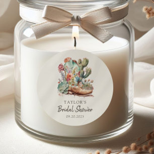 Adesivo Redondo Botas e Brinde Espumante Chá de Noiva Western