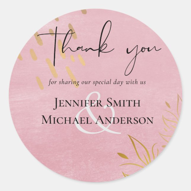 Adesivo Redondo Bote Dourado Rosa-Dusty do ORÇAMENTO (Frente)