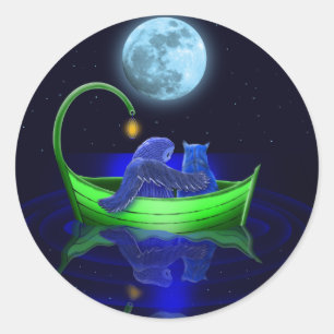 Adesivo Redondo bote verde de ervilha