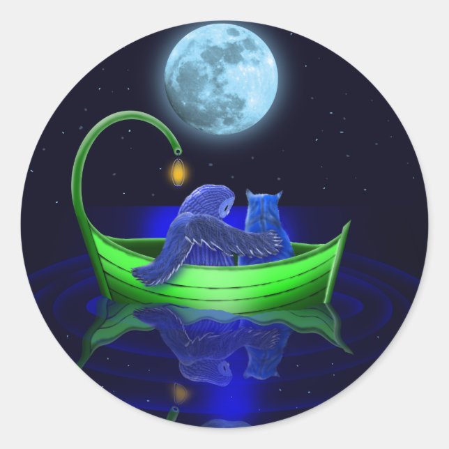 Adesivo Redondo bote verde de ervilha (Frente)