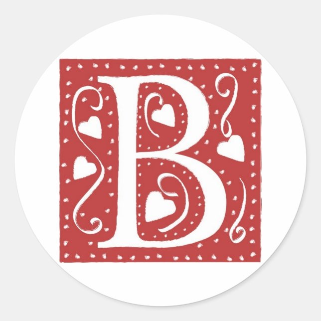 Adesivo Redondo Botes de Casamento - Letra B (Frente)