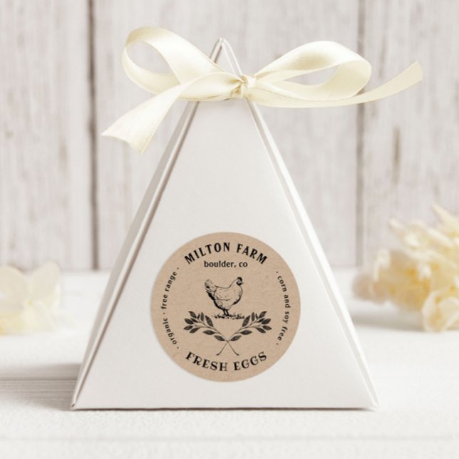 Adesivo Redondo Boticão-redondo de ovos de galinha feliz Laurel Br (Criador carregado)