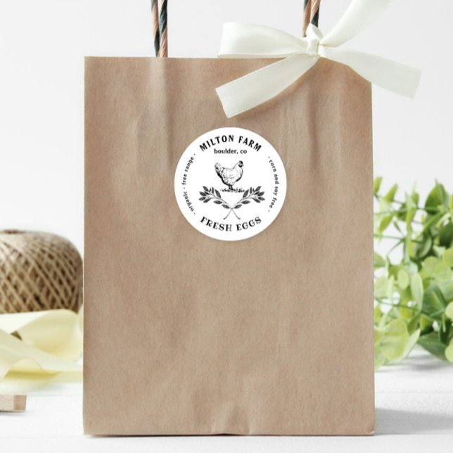 Adesivo Redondo Boticão-redondo de ovos de galinha feliz Laurel Br (Criador carregado)