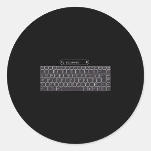 Adesivo Redondo Botões de Teclado Meme Engraçado 67