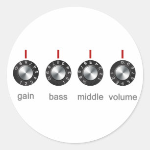 Adesivo Redondo Botões do ampère da guitarra