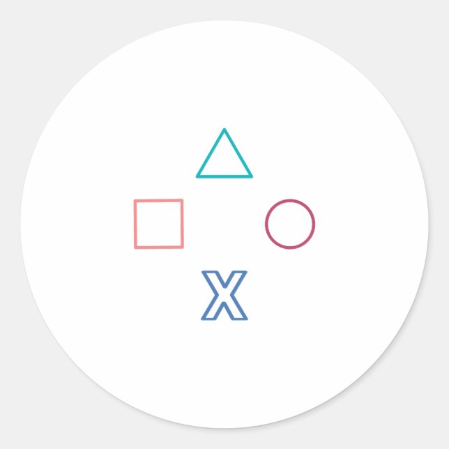 Adesivo Redondo Botões do controlador, Presente para jogador, Vide (Frente)