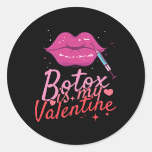 Adesivo Redondo Botox É o Meu Namorado Fantasia Única Anti Dia dos