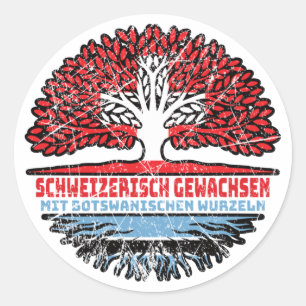 Adesivo Redondo Botsuana Schweizer Schweiz Baum Wurzel