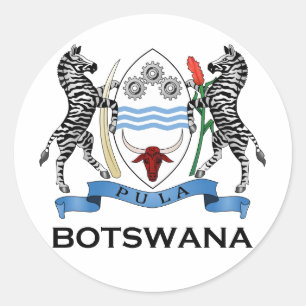 Adesivo Redondo BOTSWANA - bandeira/emblema/brasão/símbolo