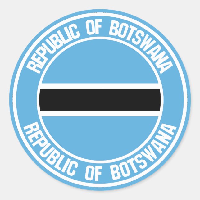 Adesivo Redondo Botswana Round Emblem (Frente)
