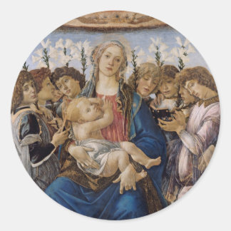 Adesivo Redondo Botticelli Madonna e Criança