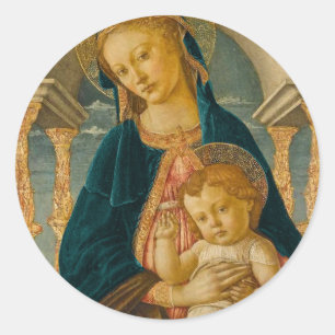 Adesivo Redondo Botticelli Wantage Madonna e Child c 1470